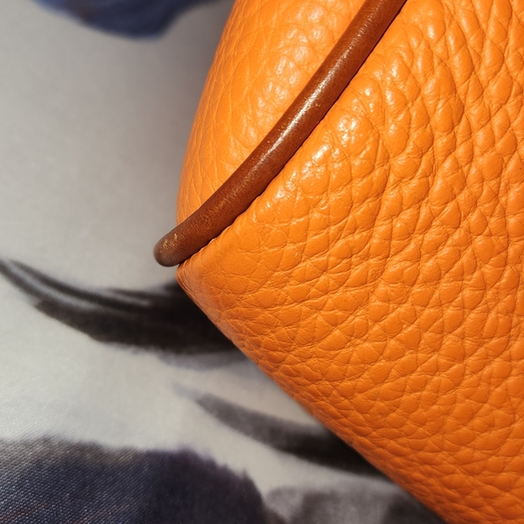 Dooney & Bourke Orange Leather Crossbody Or Satchel Handbag - Picture 7 of 7